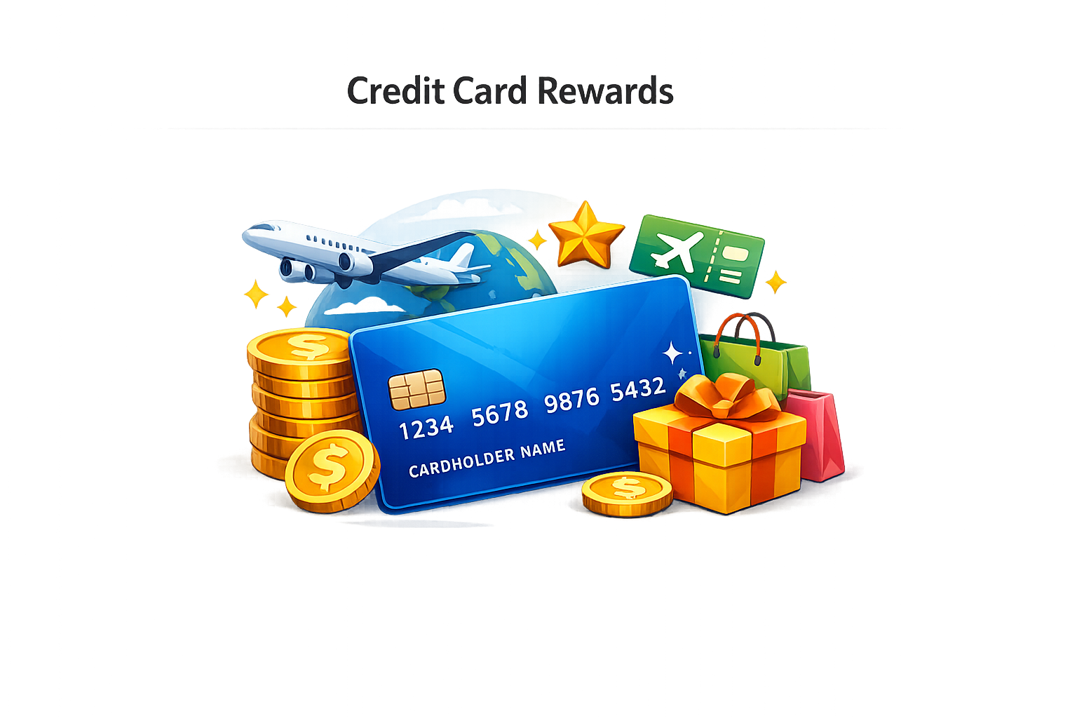 Credit card rewards and cashback illustration